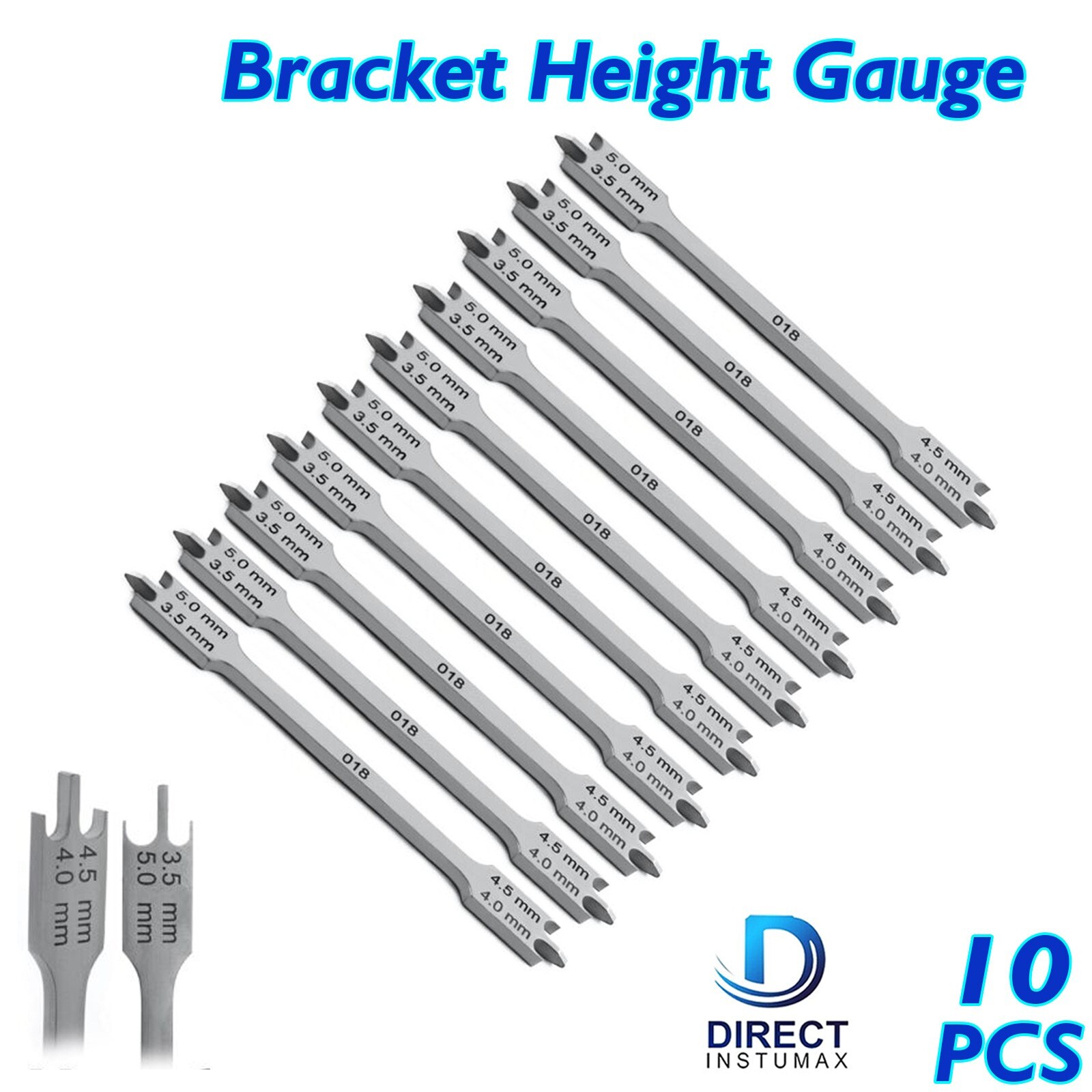 10pcs Orthodontic Bracket Height Gauge | 022 Slot Dental Measuring Instruments
