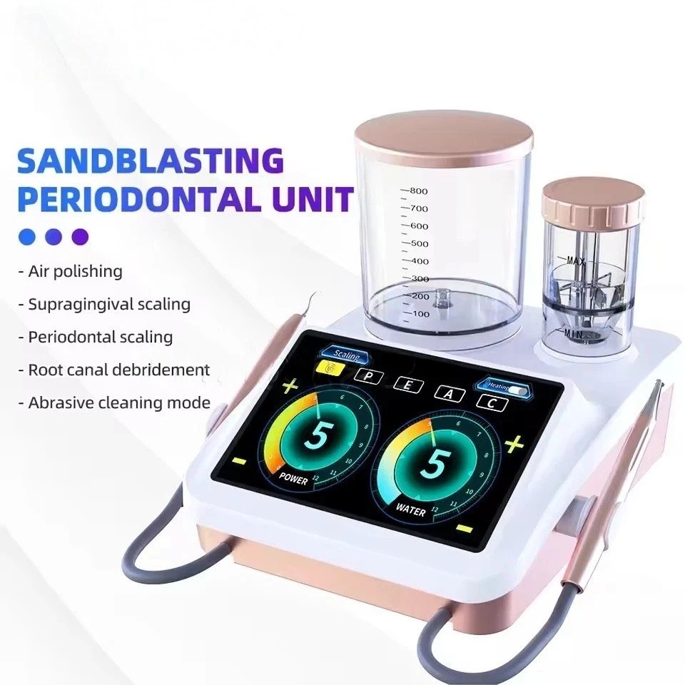 Dental LED Ultrasonic Scaler Air Polisher 2 in1 Therapy System Sandblasting Kit