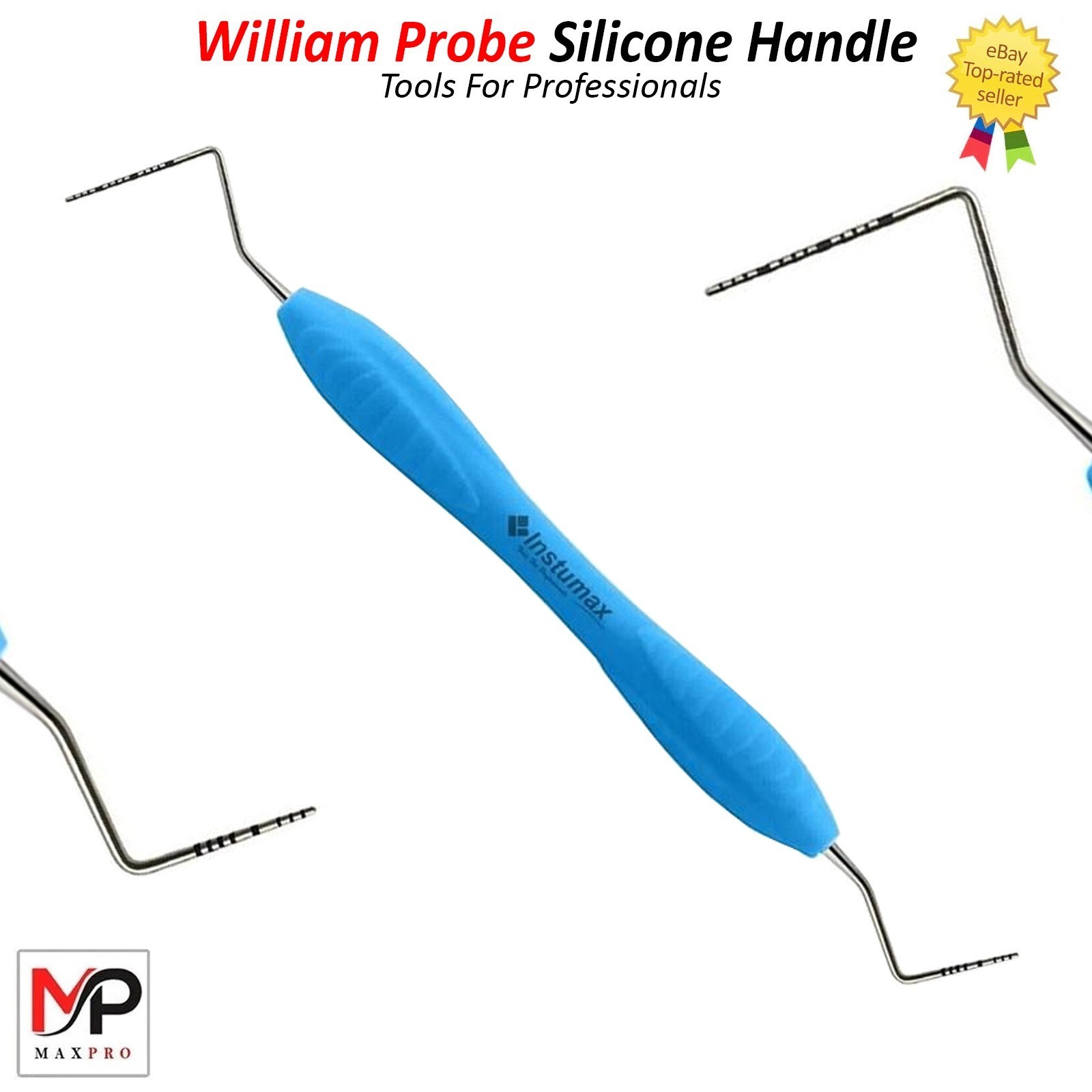 Dental William Probe Color Coded CP-15 Perio Probe Double End Silicone Handle