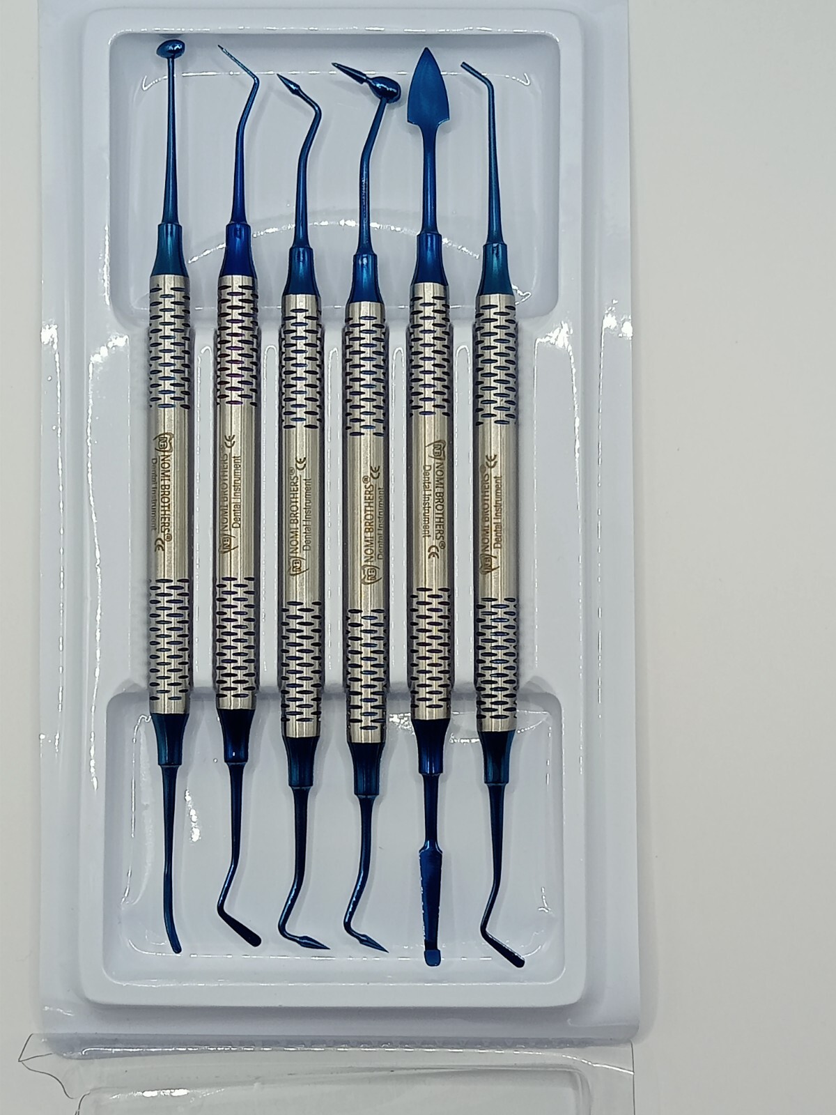 Dental Blue Titanium Coated Restorative Composite Filling Instruments Set