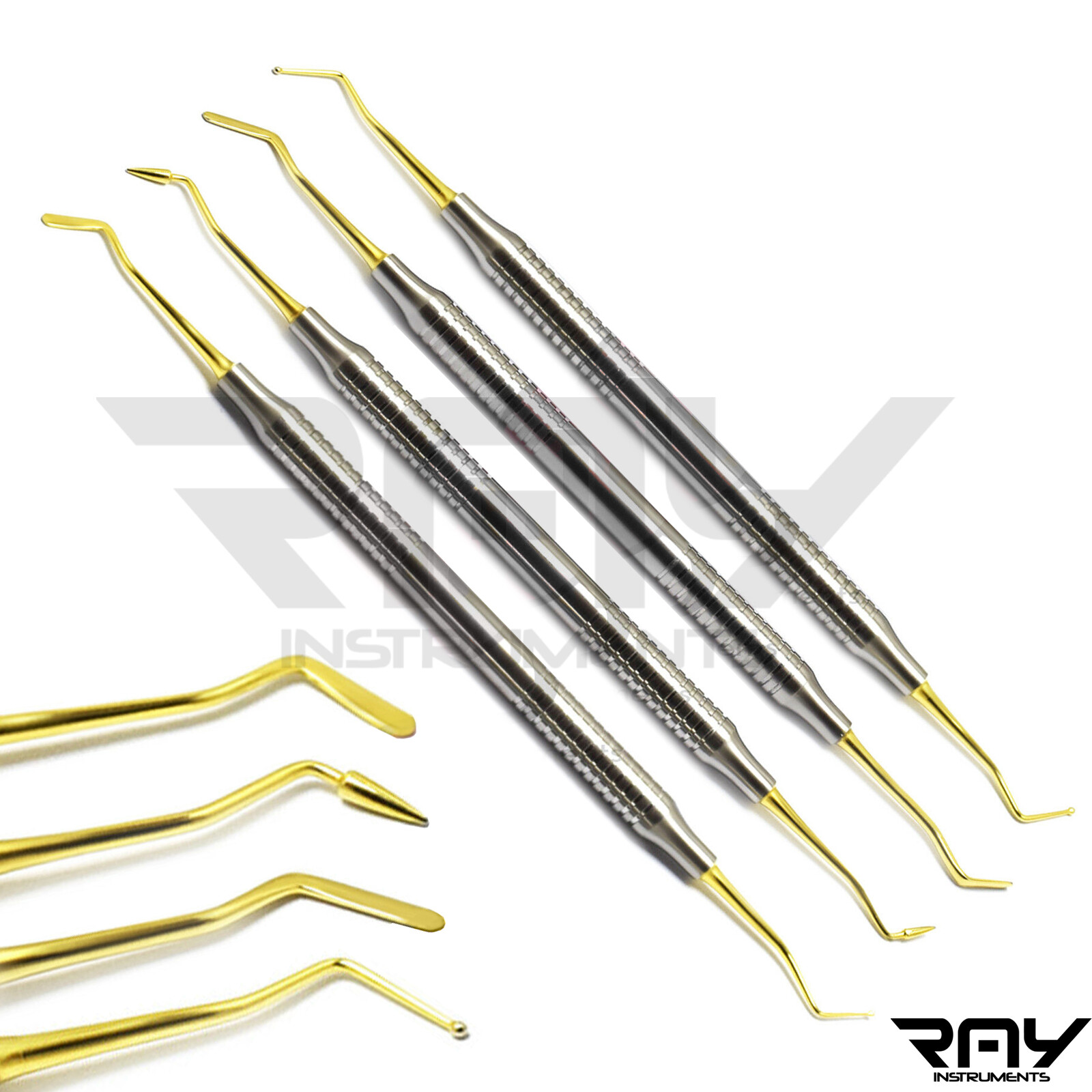 Dental Composite Contouring Anterior Restorative Filling Instruments Gold Coated