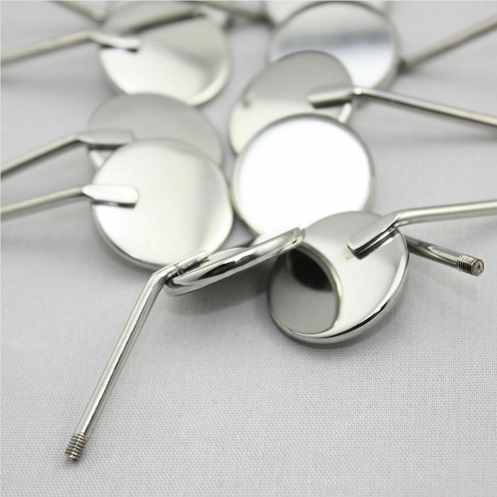 Premium 20~100PCS Dental Mouth Mirror heads Cone Socket #4 Plain + Free Handle