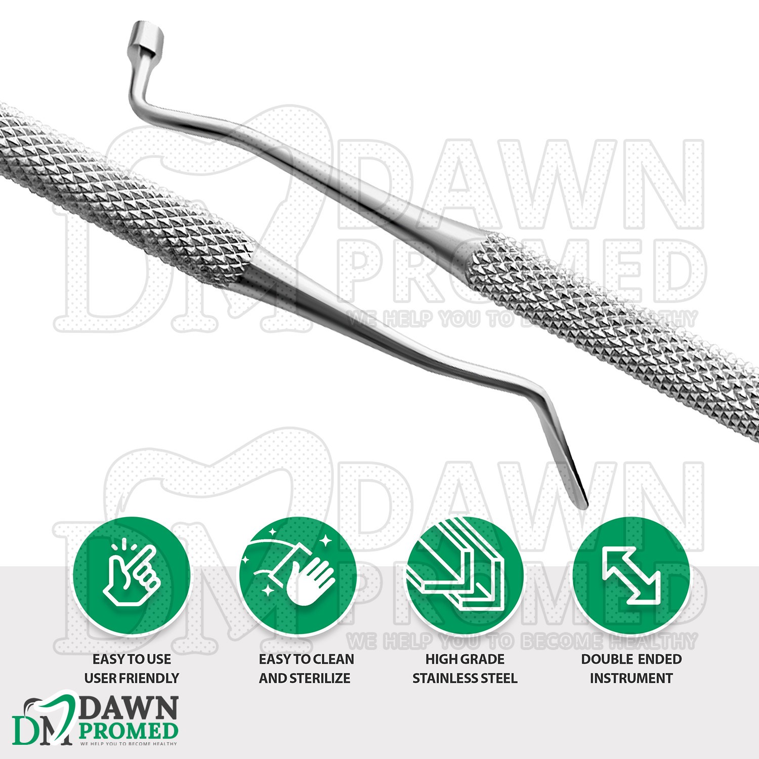 6 Pcs Woodson #3 Plugger Plastic Composite Filling 7″ Double Ended Dental Set