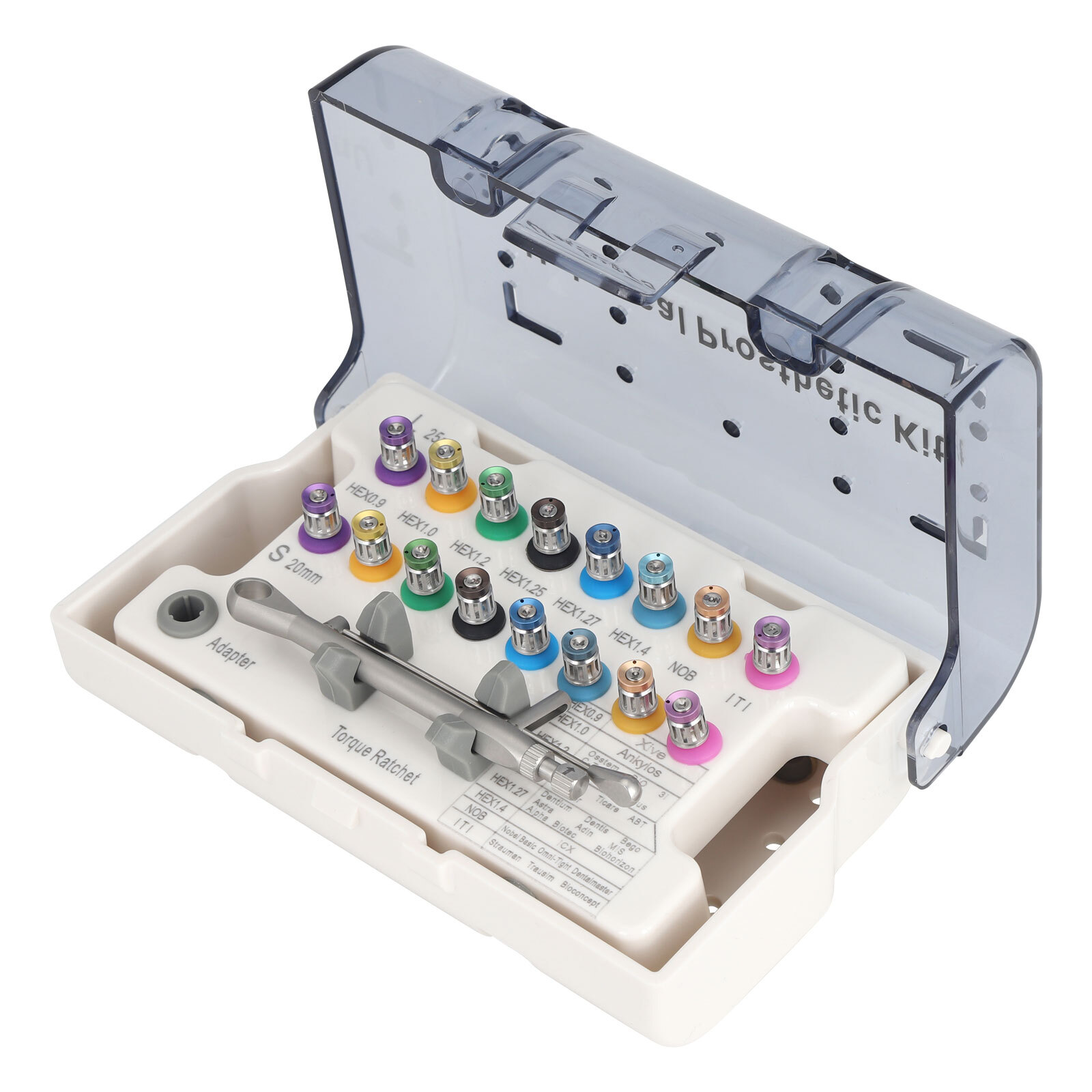 Dental Universal Implant Prosthetic Kit Torque Wrench Screw Drivers Remover Box