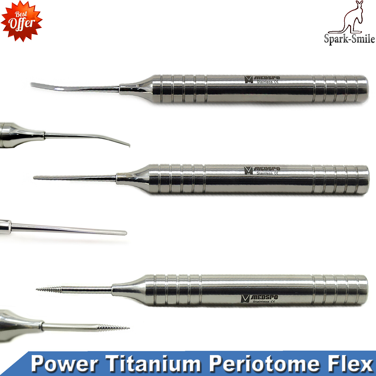 Titanium Flex Periotome Power Tooth Extraction Screw Surgical Instrument 3Pieces