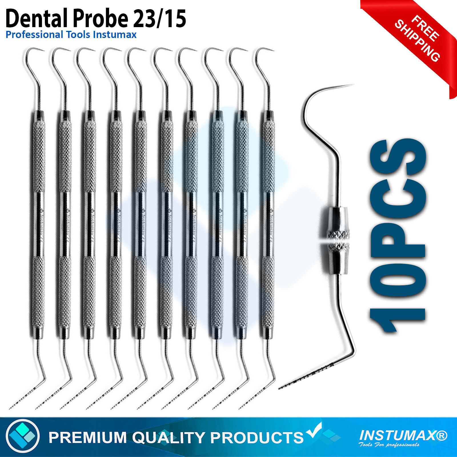 Dental Perio Explorer 23 Probe UNC 15 Color Marking Diagnostic Double Ended Tool