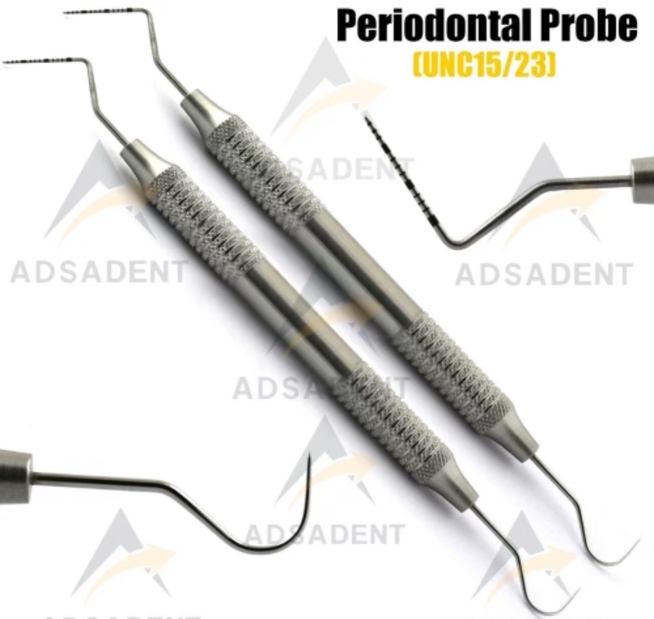 2 Pcs Dental Periodontal Explorer Probe UNC15/23 Color Coded Hollow Handle