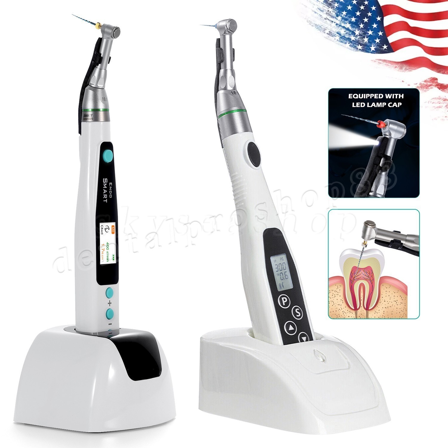 Dental LED Endo Motor 16:1 Contra Angle / 2in1 Apex Locator Root Canal / Files