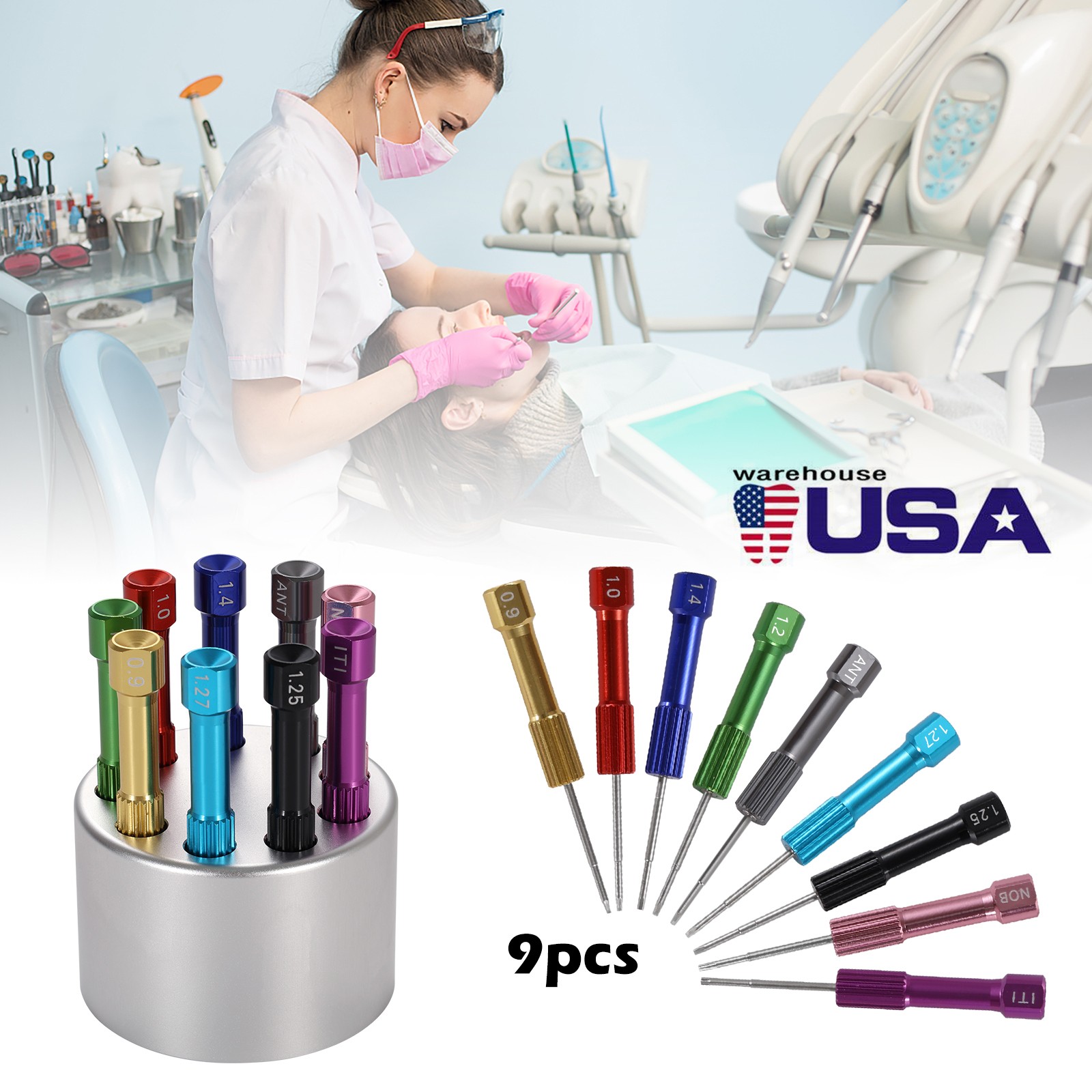 Dental Implant Screw Driver Kit Lab Abutment Implant Tools Drivers Holder NEW