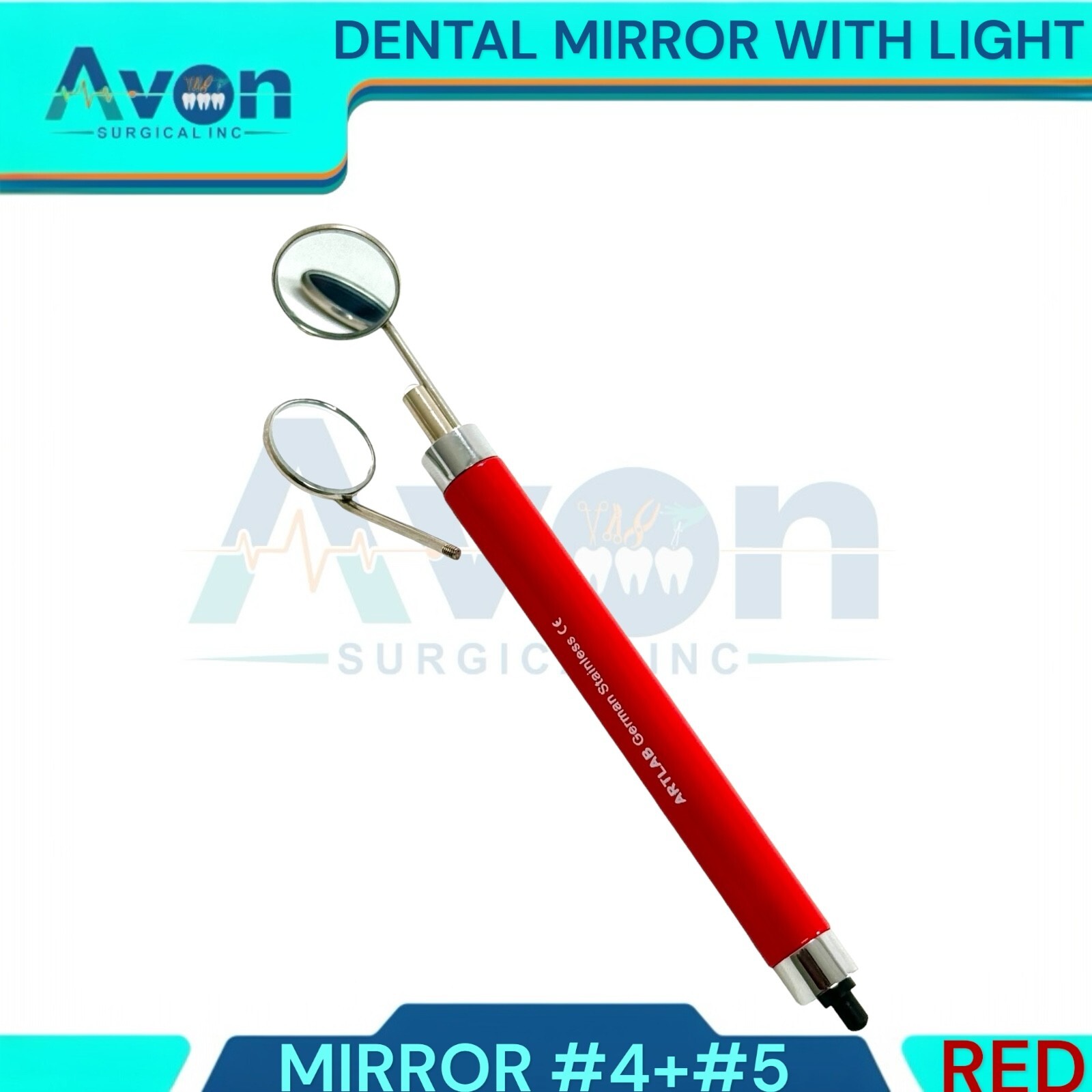 3pcs Lot – Oral Hygiene Examination Mouth Mirrors, with Light, Purple+Red+Pink