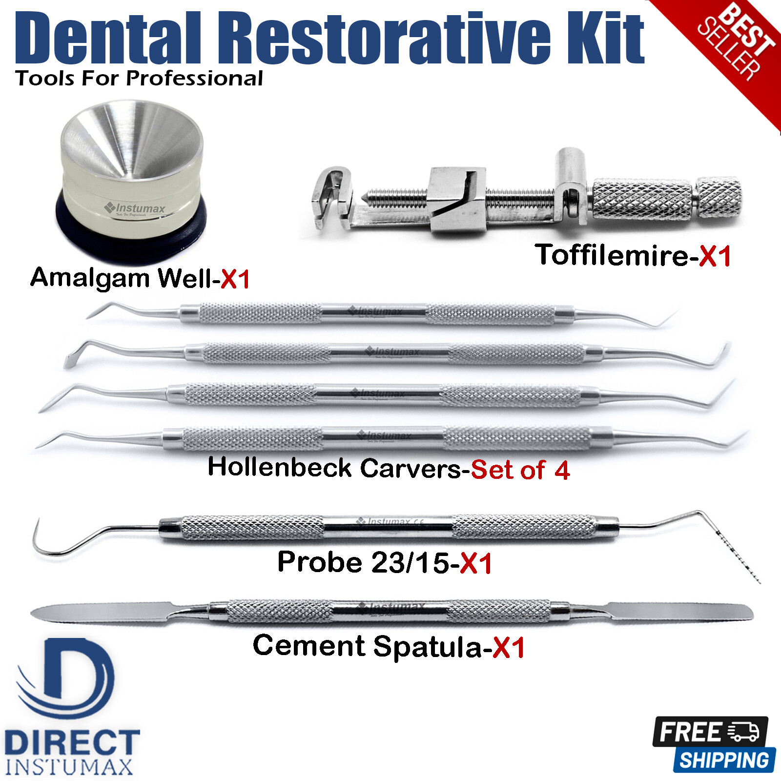 Dentist Tooth Filling Kit Composite Amalgam Restorative Tools Amalgam Mixing Pot