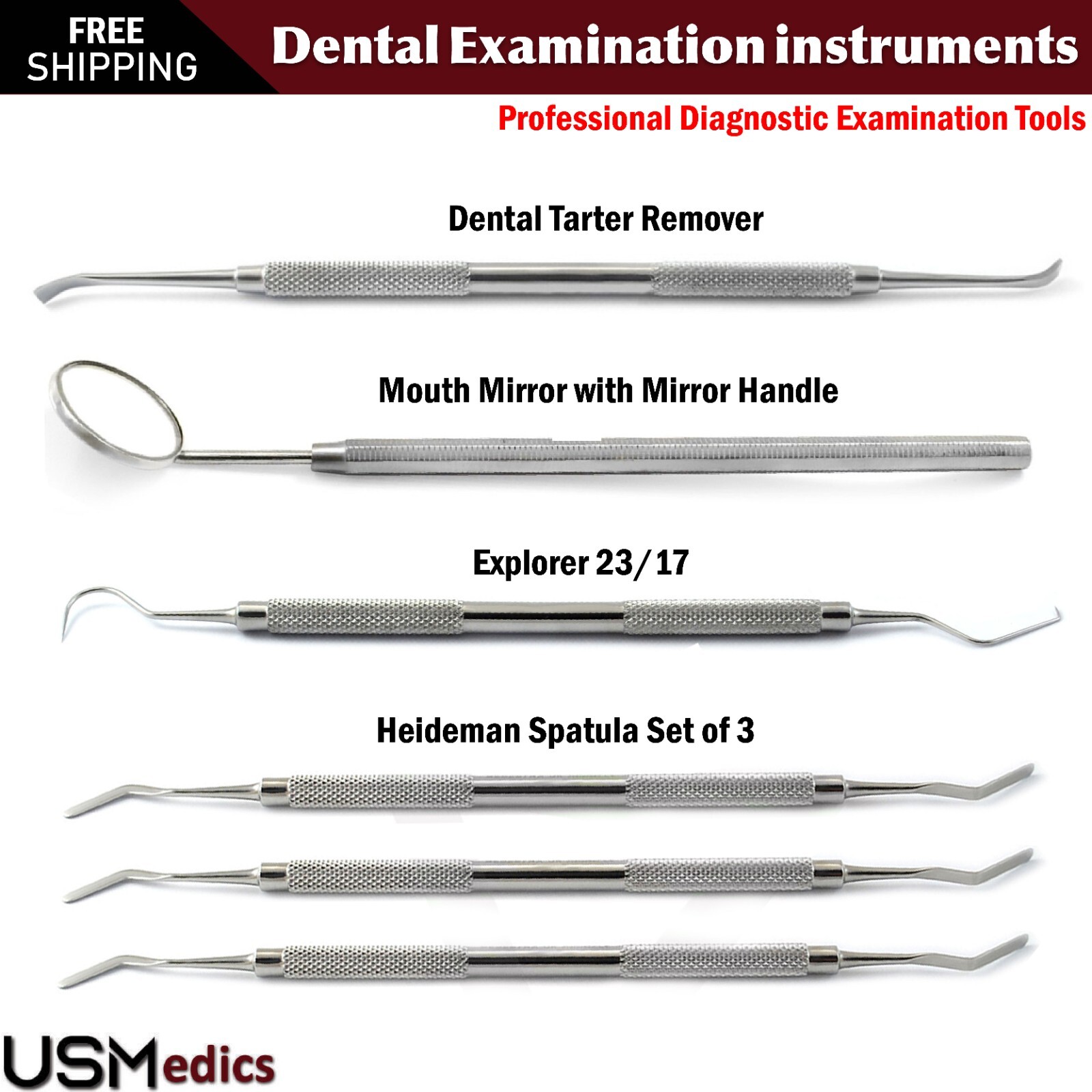 Dental Surgical Examination Instruments Kit Veterinary Tooth Kit Tartar Scraper