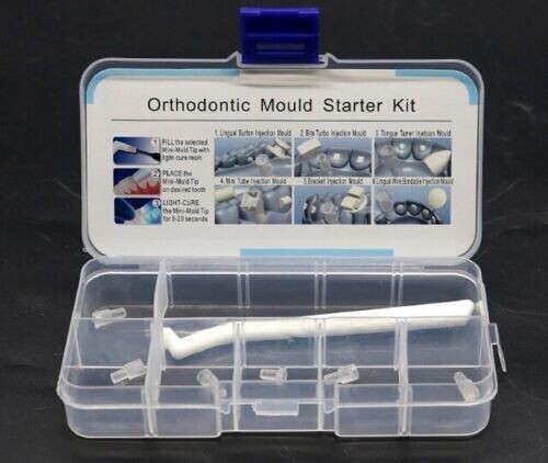 Dental Mini Orthodontic Mould Starter kit Injection Lingual Wire Button Brackets
