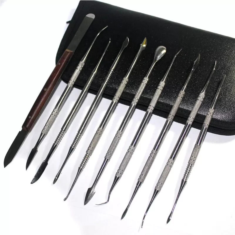 10 Pcs/Set Dental Lab Equipment Surgical Wax Carving Tools Set Sculpture Knife