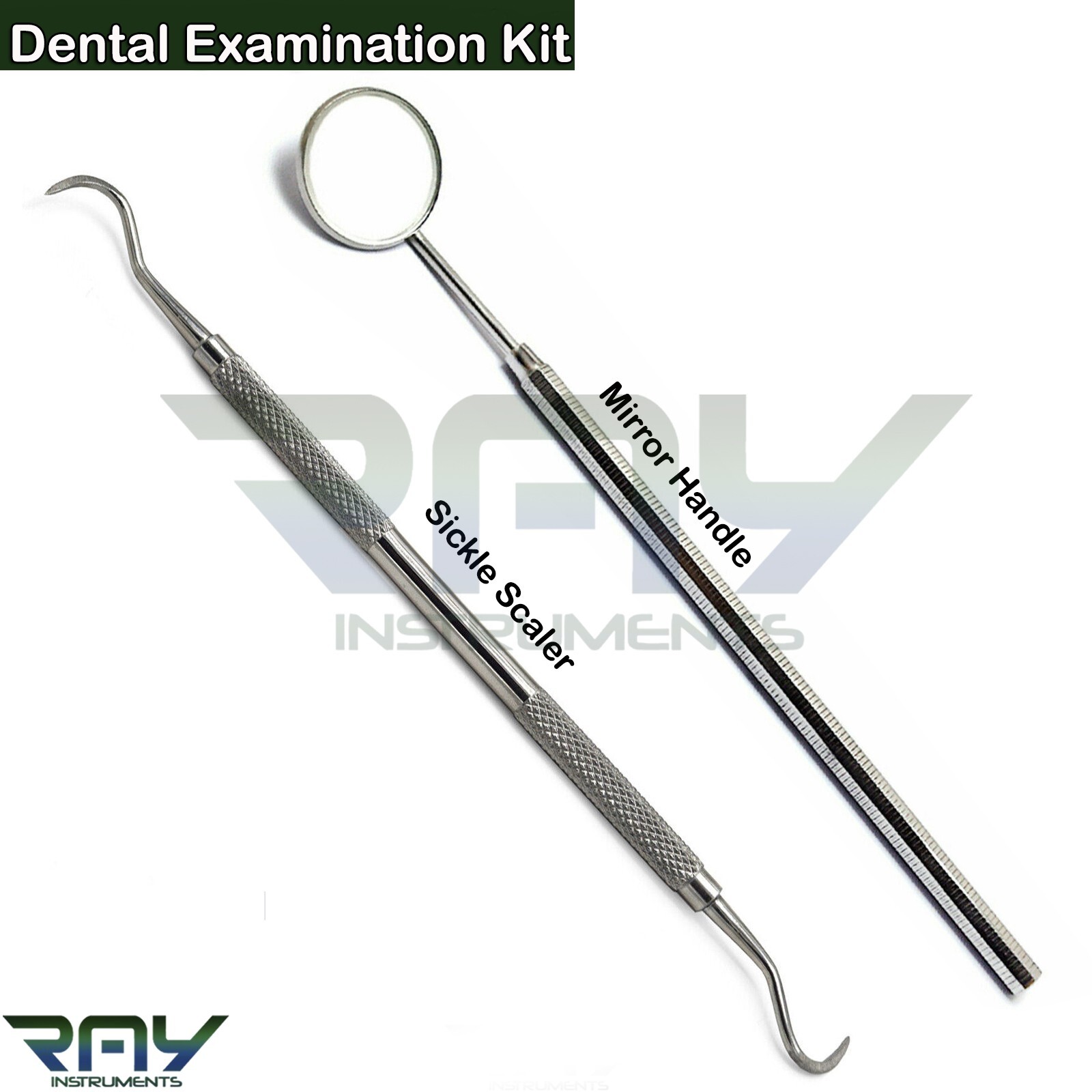 Basic Examination Kit Dental Calculus Remover Sickle Scaler Mouth Mirror Handle
