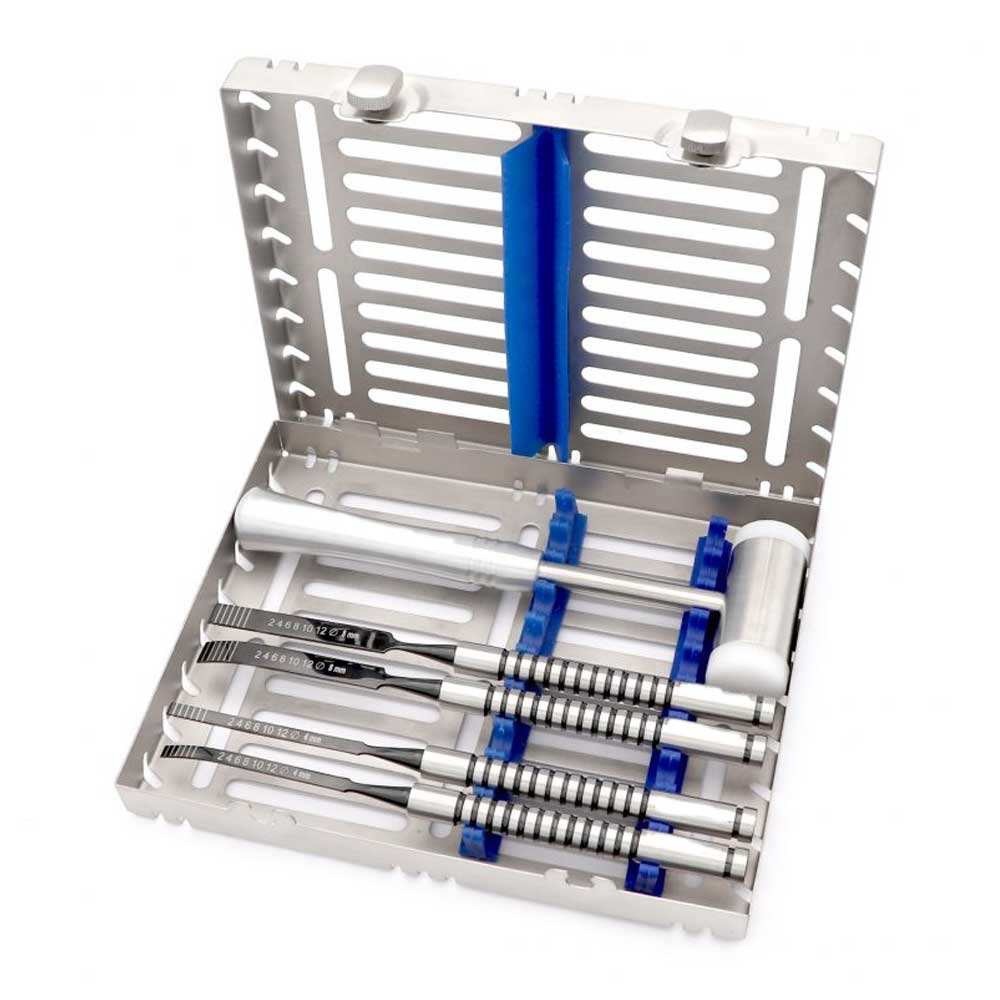 Dental Osteotome Chisel Implant Set Bone Grafting Splitting Mead Mallet Hammer