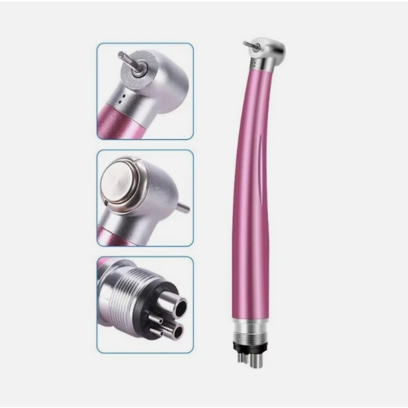 Dental High Speed Handpiece NSK Style Air Turbine 2/4 Holes Push Button Pink