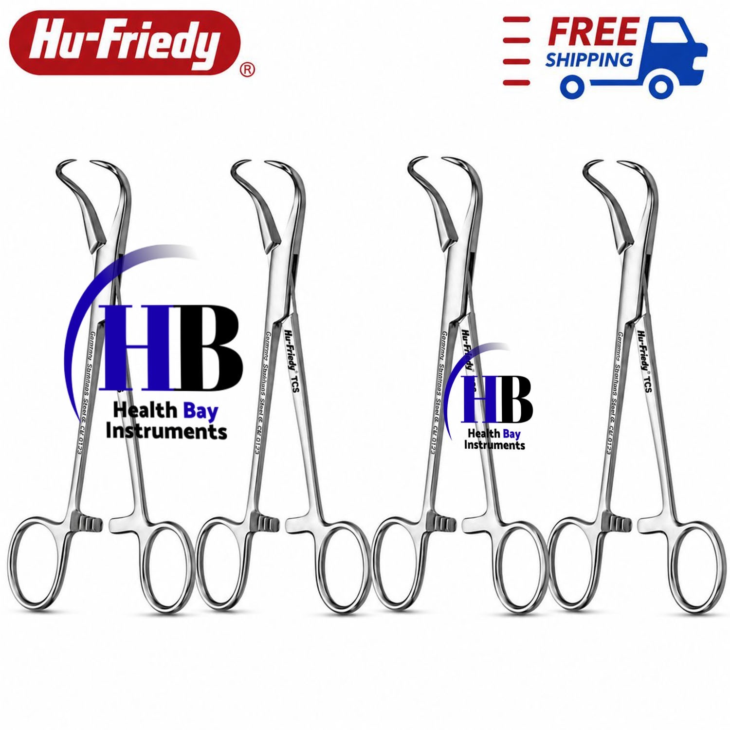 Hu-Friedy TC3 Backhaus Surgical Towel Clamp 9cm Dental Set Of 4 Pcs