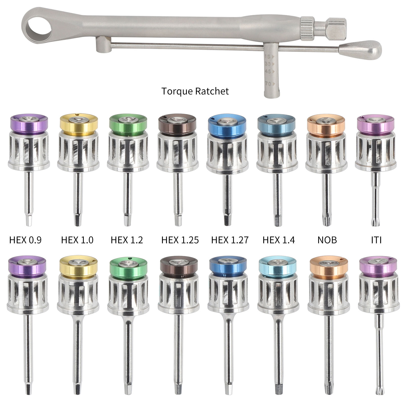 Dental Universal Implant Prosthetic Kit Torque Wrench Screw Drivers Remover Box