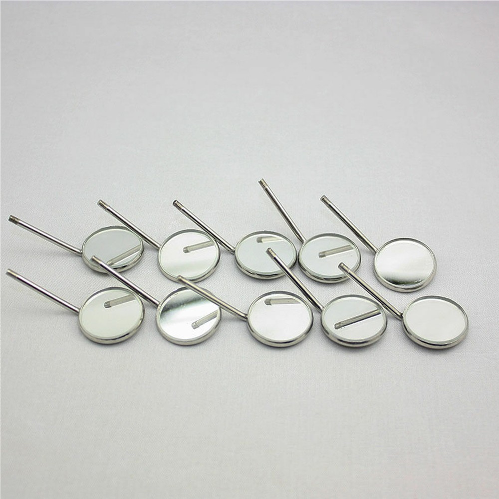 Premium 20~100PCS Dental Mouth Mirror heads Cone Socket #4 Plain + Free Handle