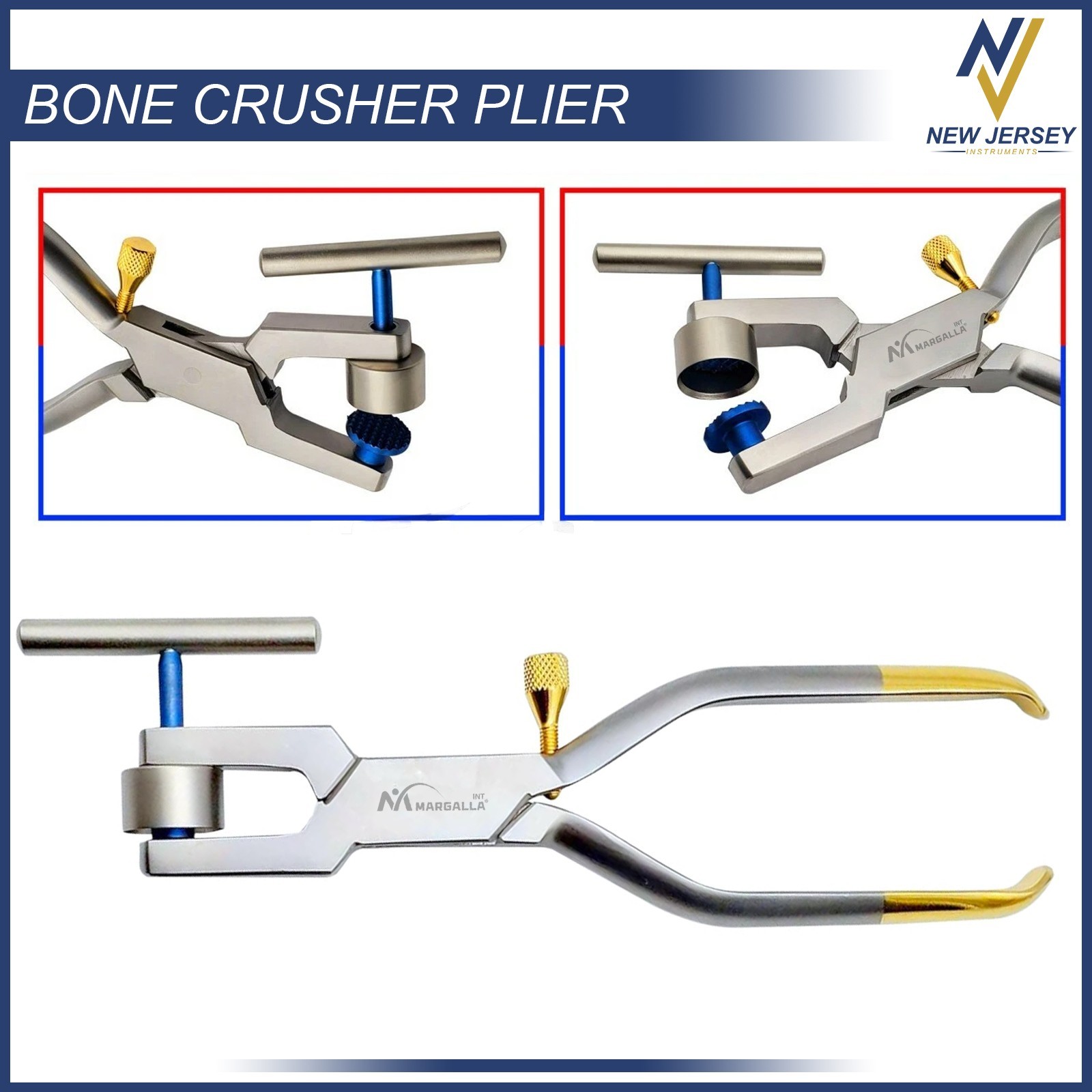 Bone Morselizer Bone Mill Crusher With Titanium Plates Dental Implant Bone Graft