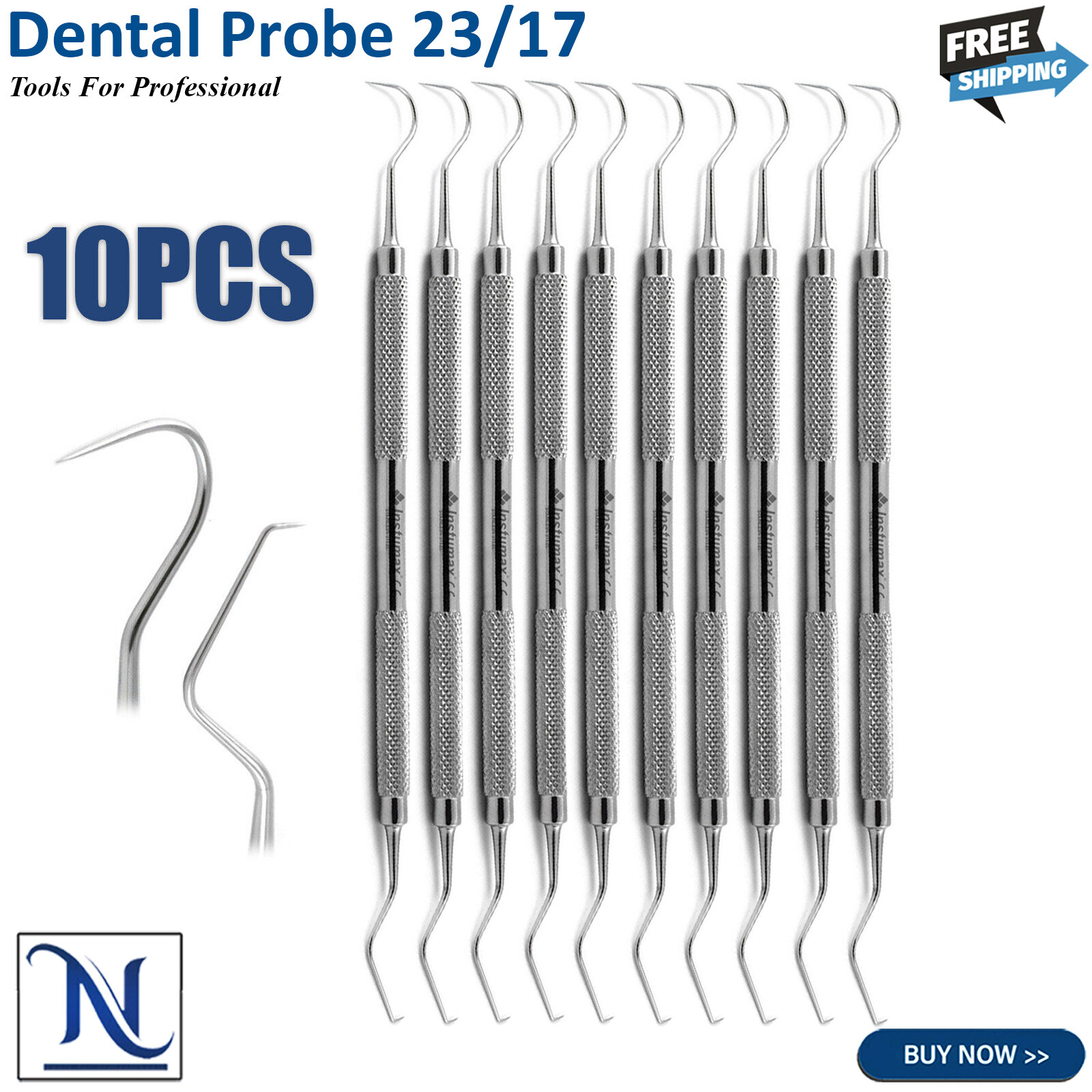 Dental Probe 23/17 Dental Explorer Tarter Scraper Periodontal Double Ended Tool