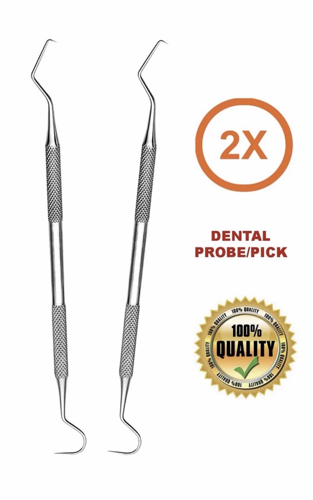 Professional Dental Tartar Scraper Tool Dental Pick Two Sided Tartar Remover-2PC