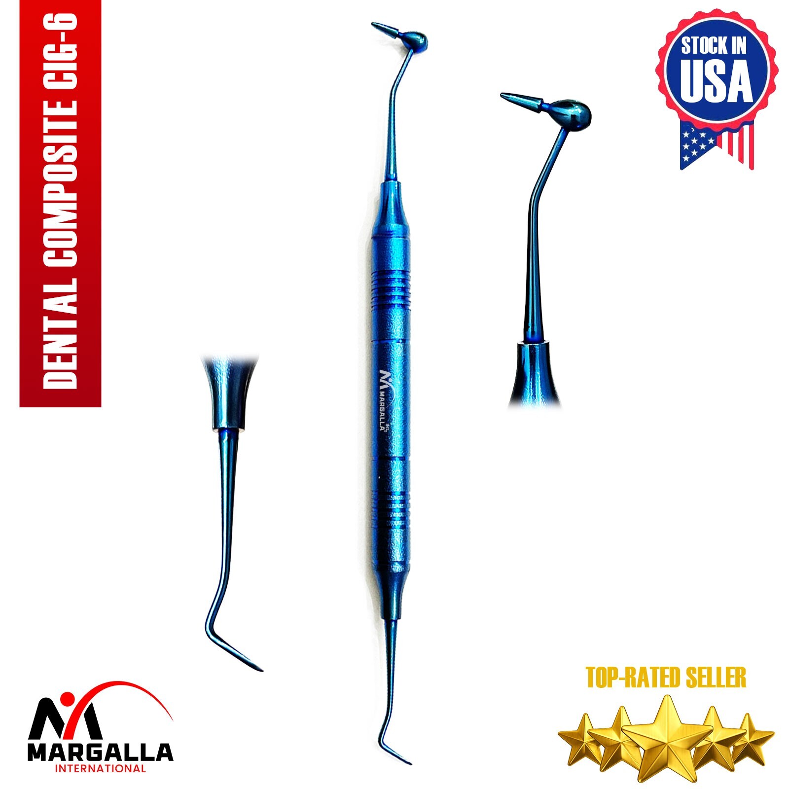 Dental Composite Filling Instrument CIG-6 Titanium Blue Coated Stainless Steel