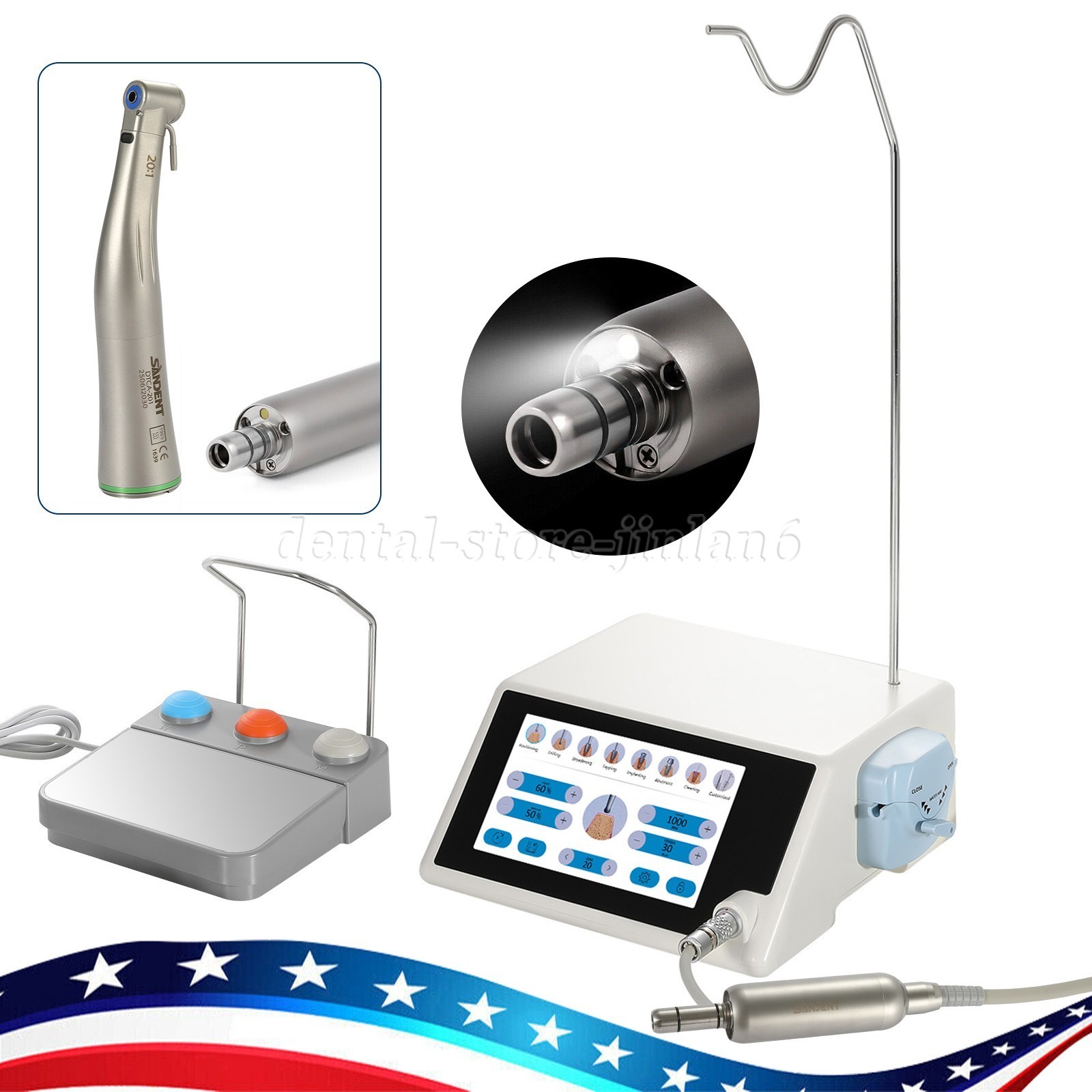 Pro Dental LED Implant Motor +20:1 Surgical Contra Angle Handpiece PLH-VM1