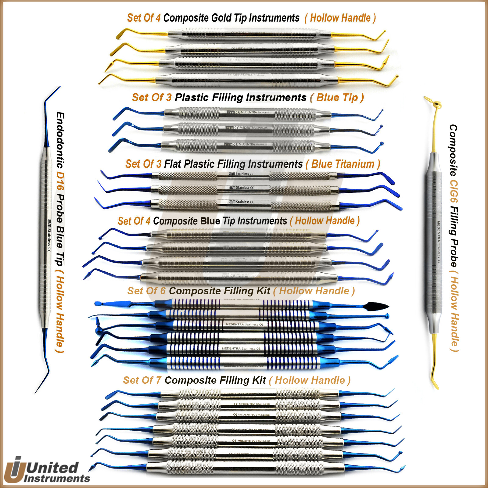 Titanium Dental Composite Filling Instruments Anterior Contouring Restoration CE