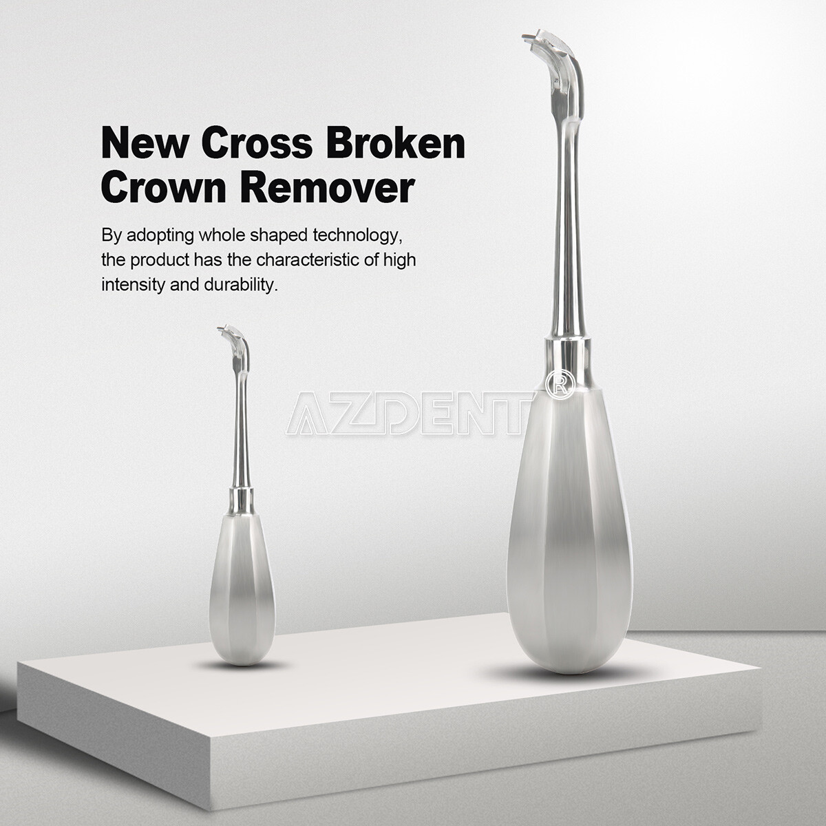 Dental Root Elevator Cross Broken Crown Remover Restoration Forcep Metal Handle