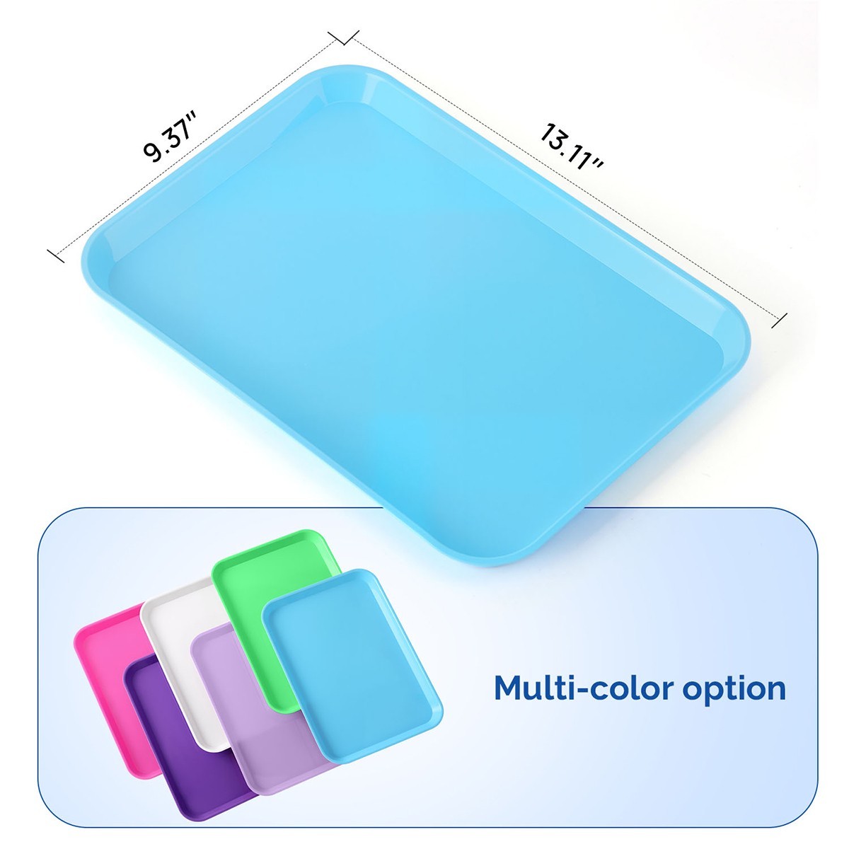 Dental Autoclavable Plastic Instrument Trays Set Up Flat Tray Size B 6 Color