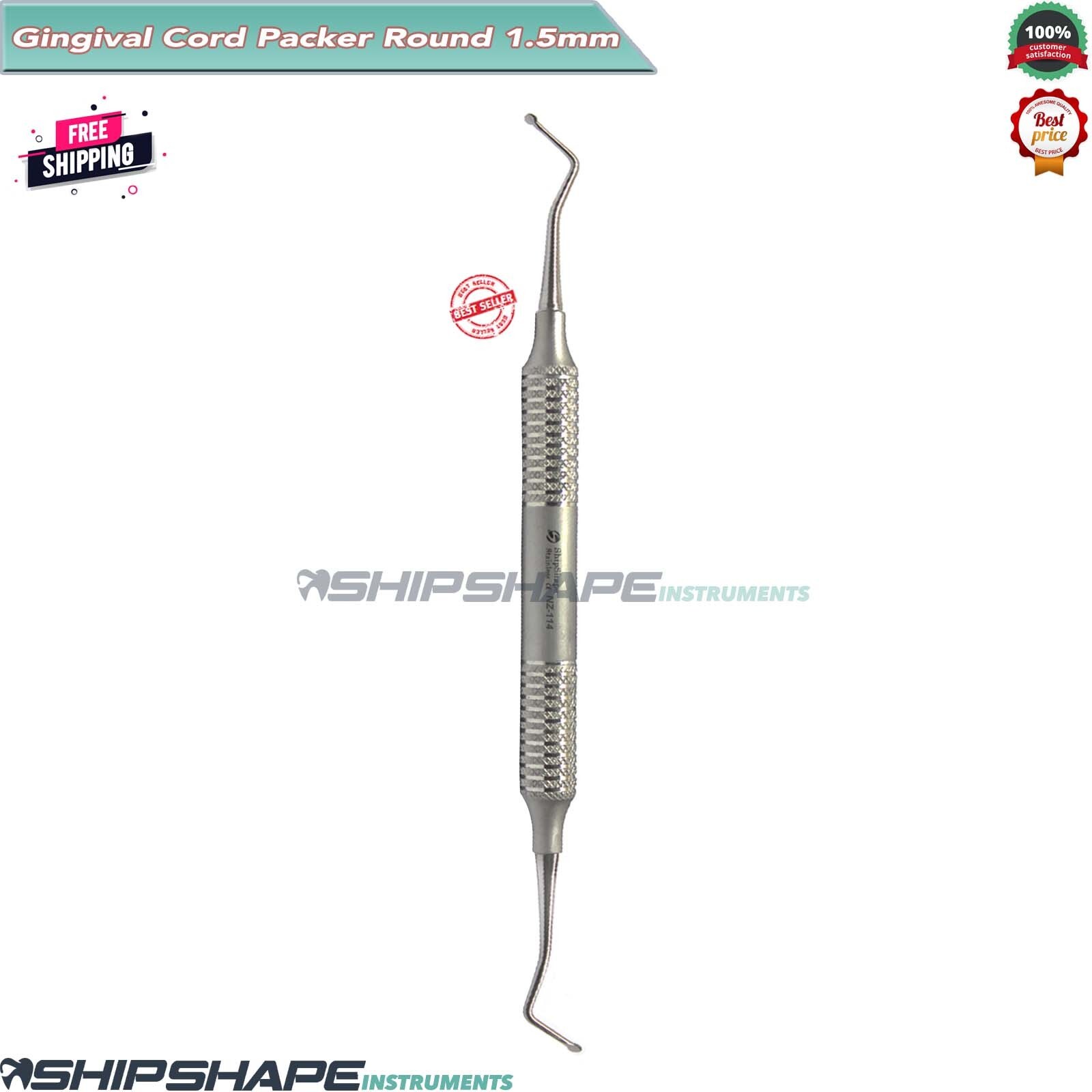 Gingival Cord packer 1.5mm Round Serrated Retraction Sulcus Dental Instruments