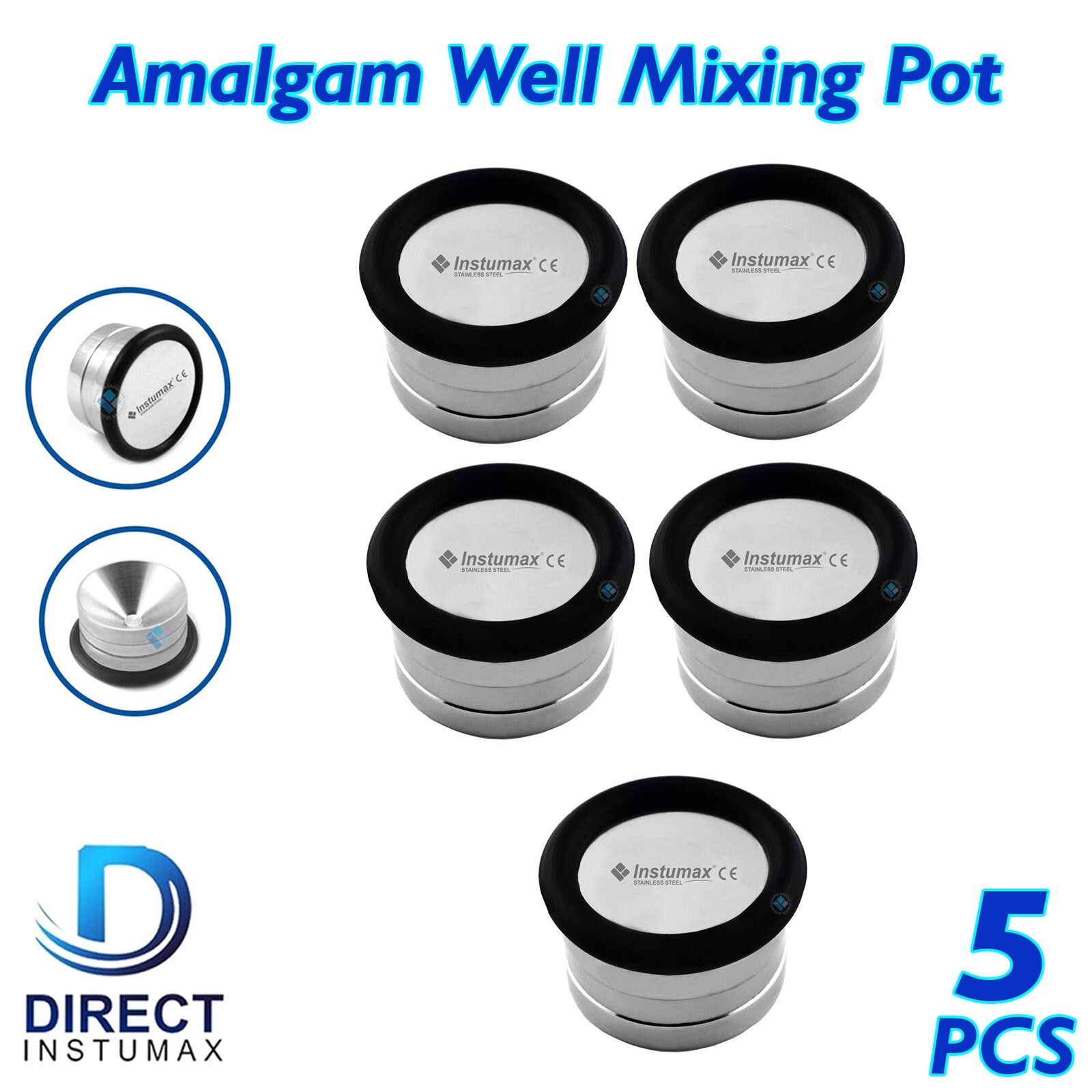 5 Pieces Dental Implant Amalgam Well Pot Non Slip Bone Graft Mixing Amalgam Lab