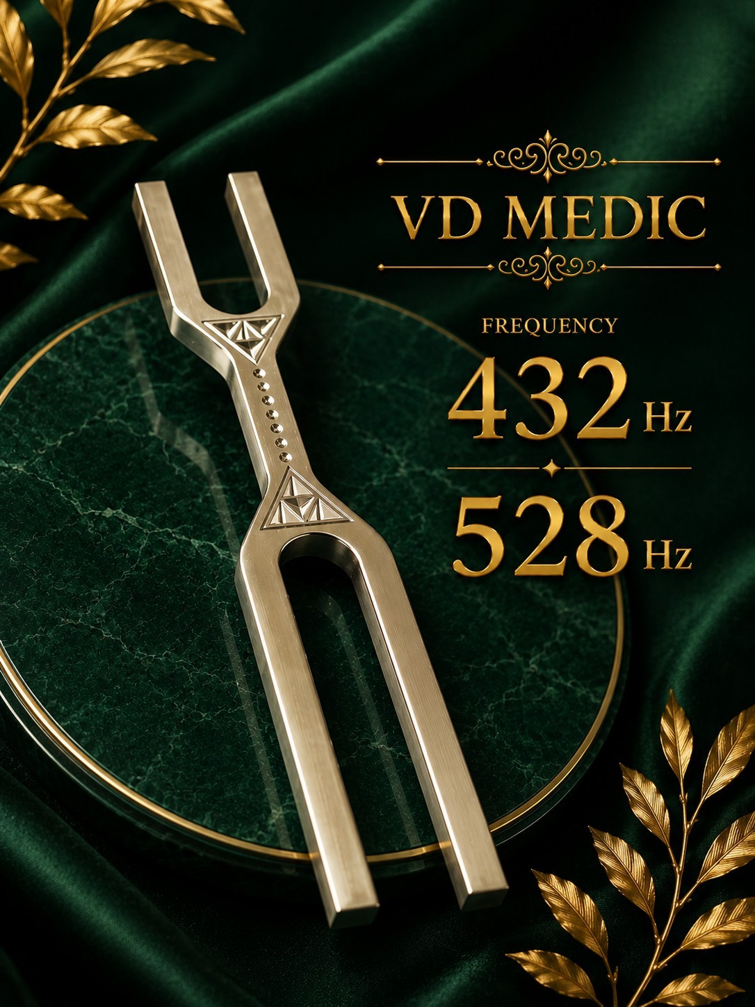 DNA Key 528 Hz & 432 Hz Giant Tuning Fork – Big Size Sound Healing Frequency