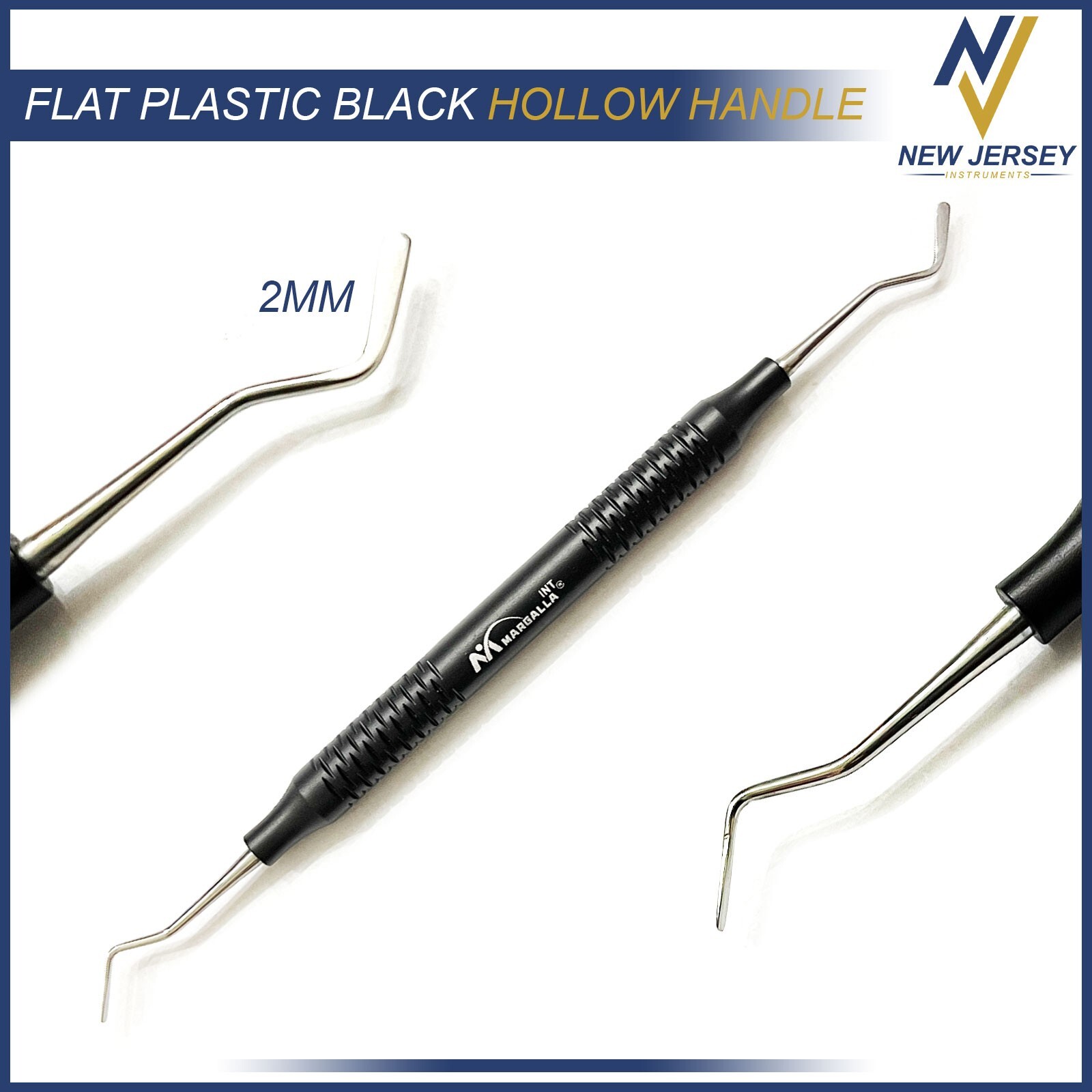 2mm Flat Plastic Filling Instruments Dental Composite Resin Black Hollow Handle