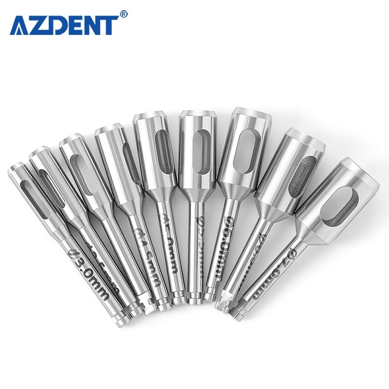 7 Size Dental Implant Tissue Punch Stainless Steel Gingival Ring Cut Post