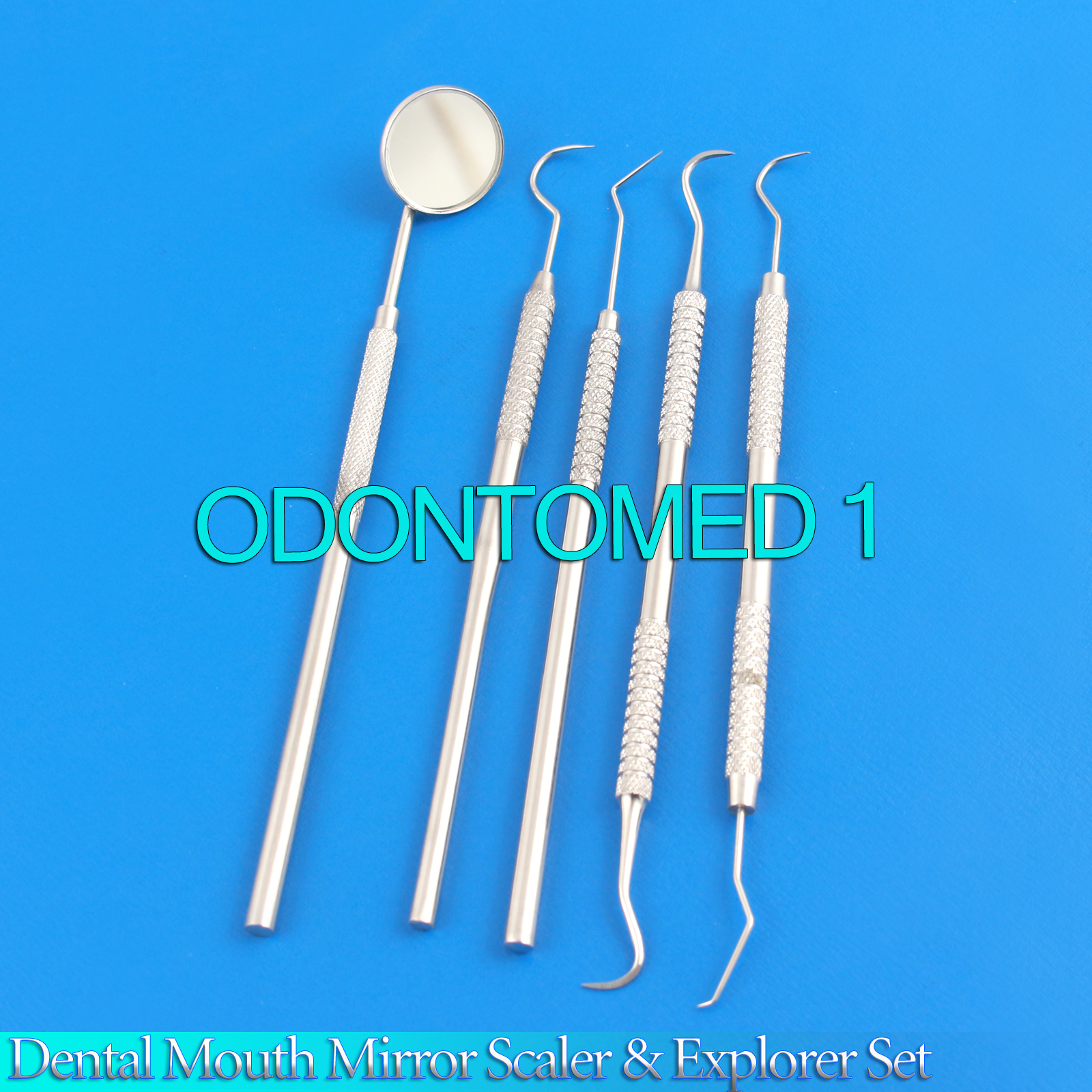 PROBE 9 & 23 MOUTH MIRROR WITH HANDLE, SICKLE SCALER,AND EXPLORER,DENTAL PR-263