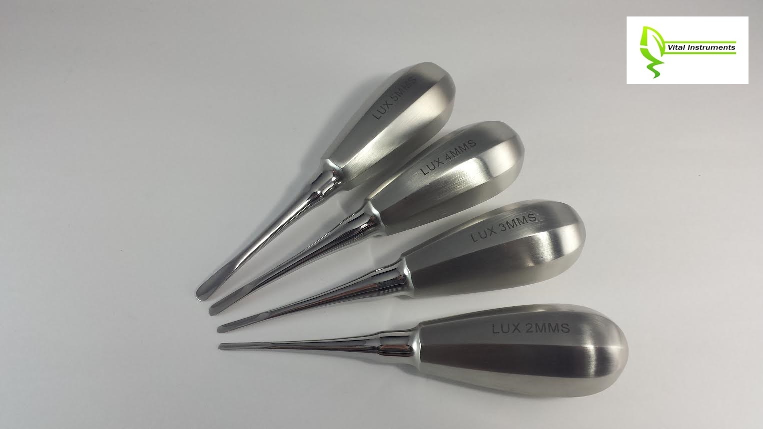 Luxating Root Elevators STRAIGHT 2mm 3mm 4mm 5mm STAINLESS CE Dental – LOT OF 4