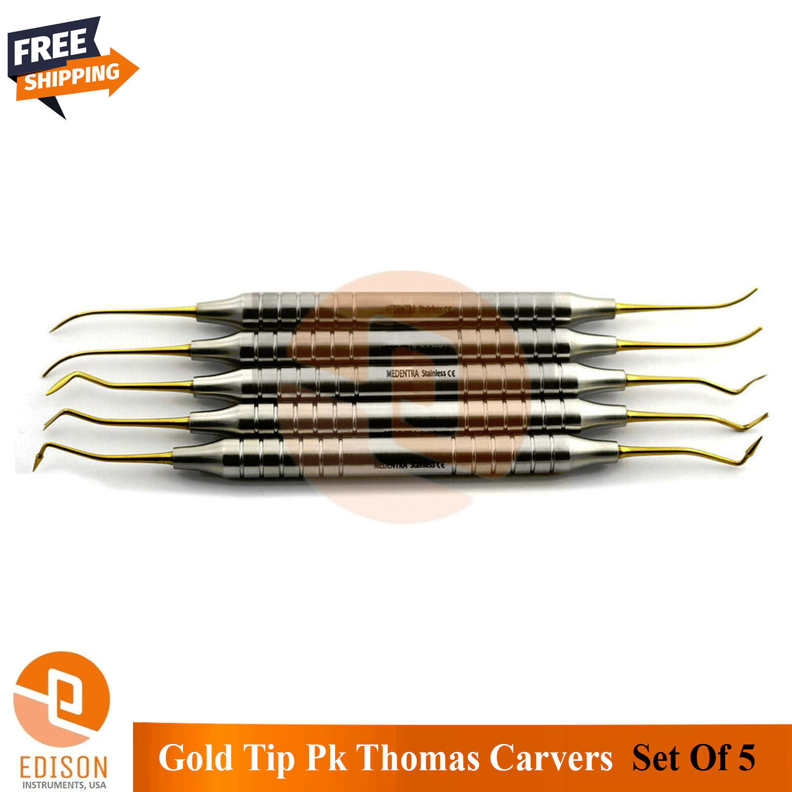 PK Thomas Wax Modelling Carvers Gold Tips Dental Waxing Carving Restorative Tool
