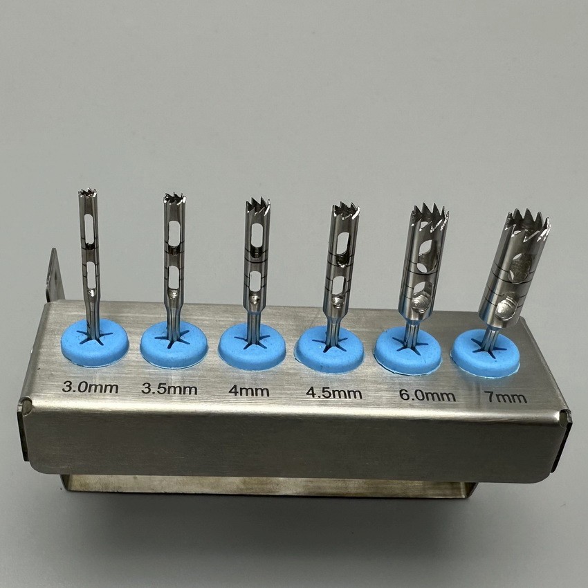 Dental Saw Trephine Drills Kit Bur Drill with Holder Surgery Tools 3-8mm