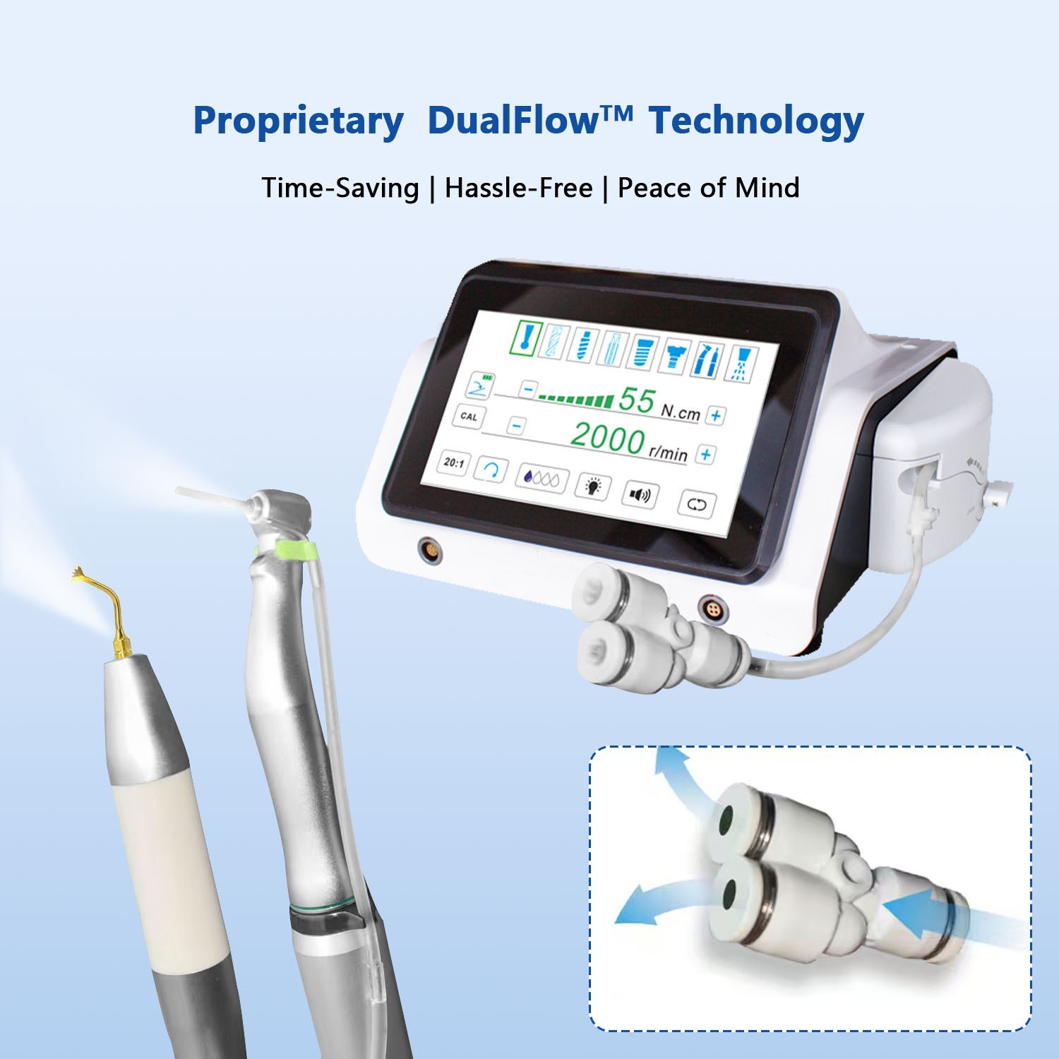 Dental Implant Motor+2 IN 1Surgery Piezo Bone Surgery Cutter +LED Handpiece