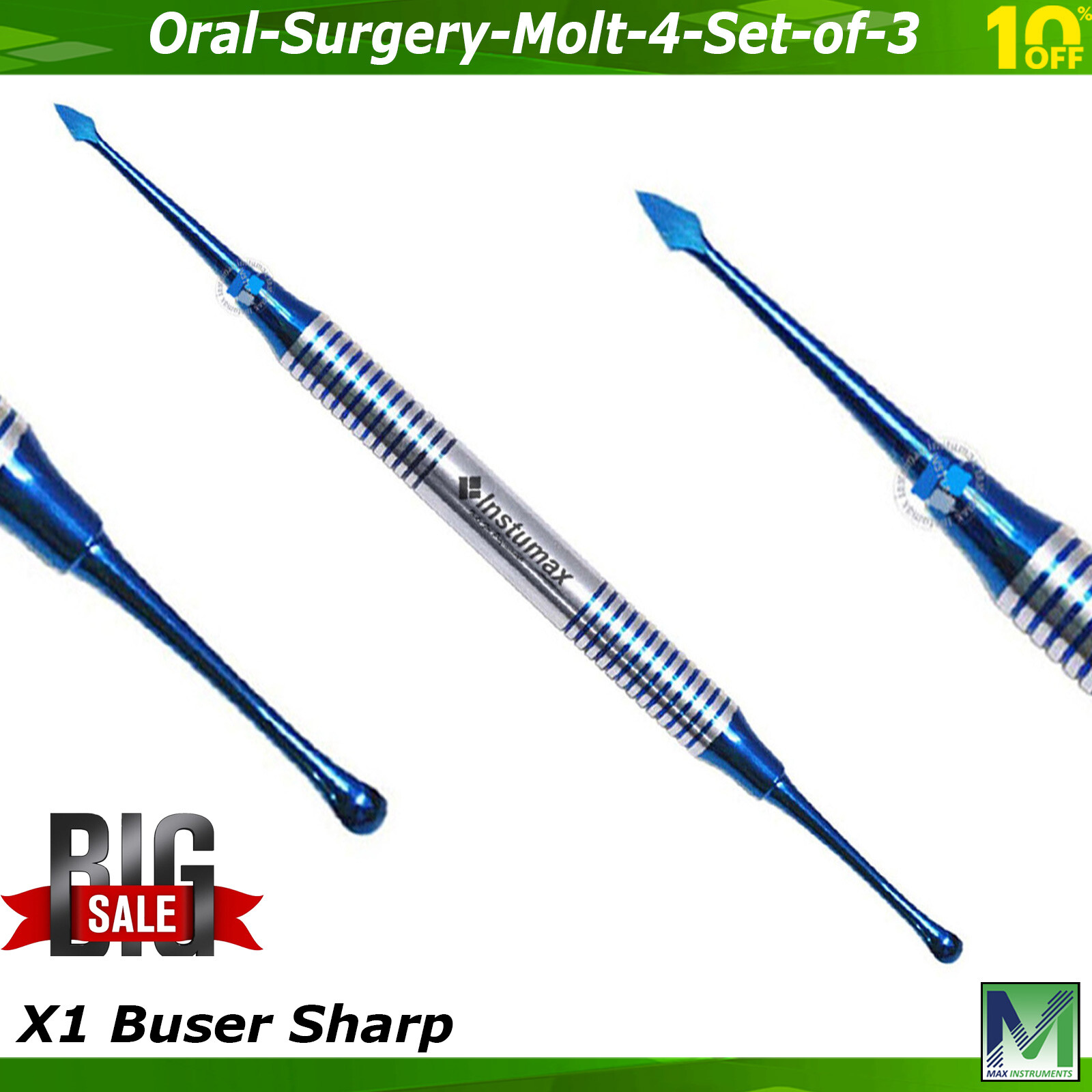 Essential Dental Implant Starter Kit Molt Curette Tissue Forceps Cheek Retractor
