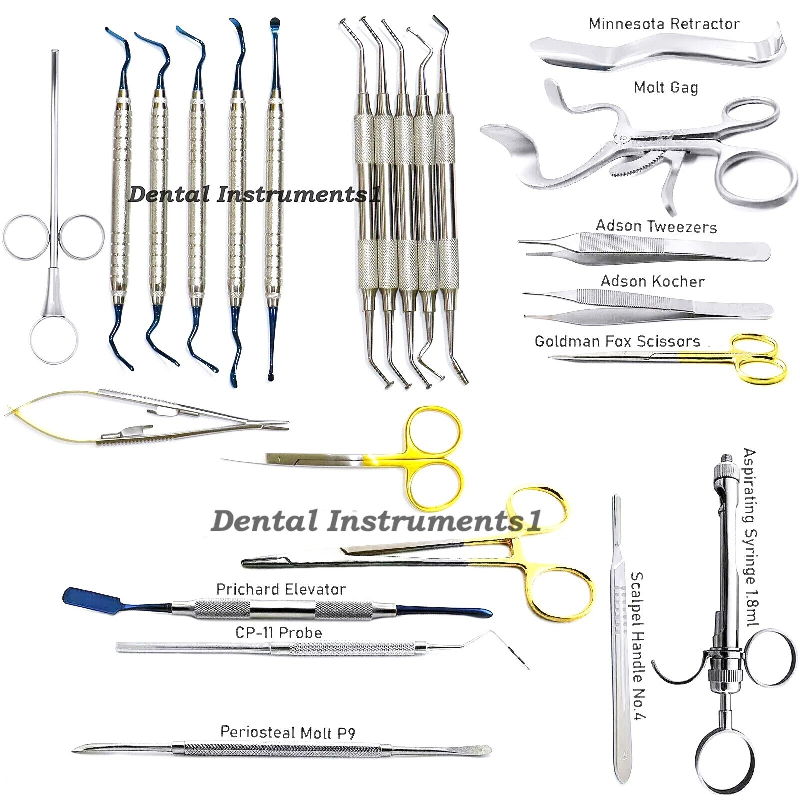 Dental Implant Oral Micro Surgery Kit 24 PCS Periodontal Set